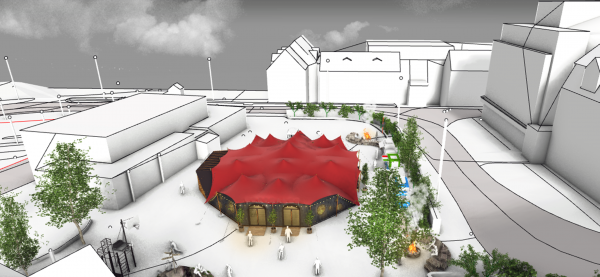 Festivalteltet Sentralen er ny arena på Festspillene i Nord-Norge 2022. Foto: Erlikpluss
